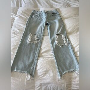 Free People Maggie Mid Rise Distressed Light Wash Jeans Women's Size 26